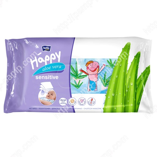 Детские влажные салфетки Bella Baby Happy Sensetive Aloe Vera обогащены экстрактом алоэ 56 шт 5900516421151 #11